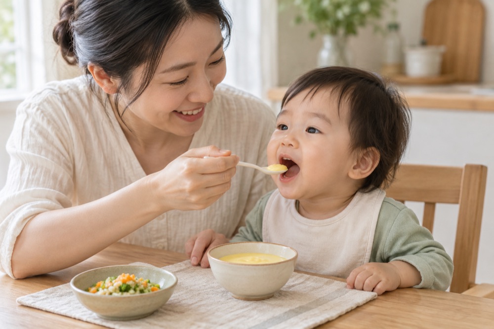 小碗蒸蛋与细软蔬菜