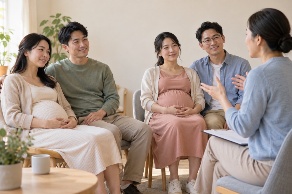 准父母参加孕期课堂